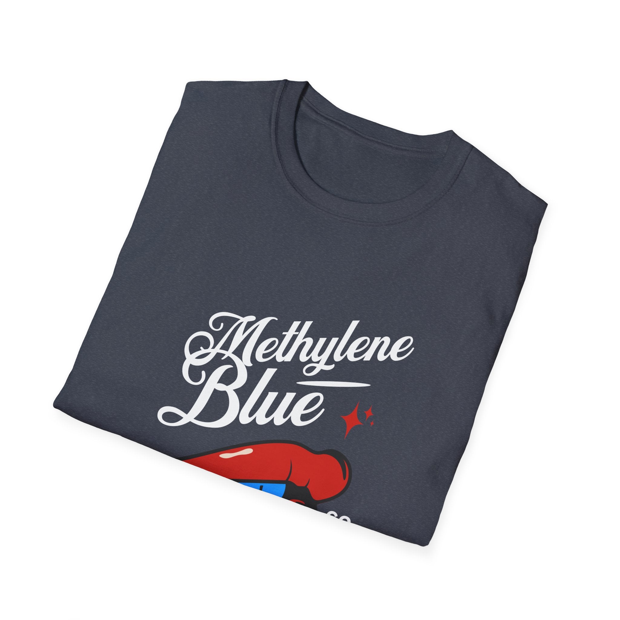 Methylene Blue Graphic T-Shirt with Bold Lip Design