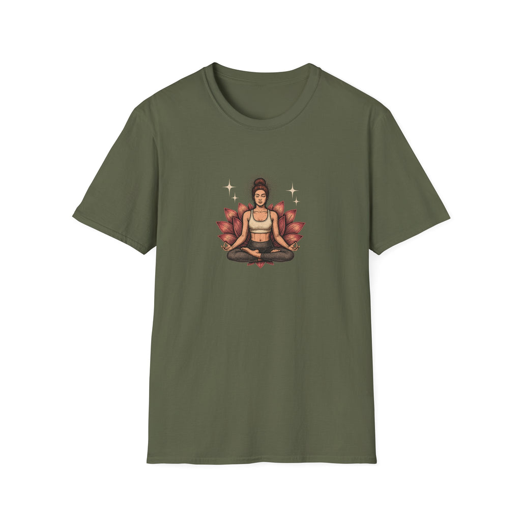 Serene Lotus Meditation T-Shirt – Mindfulness Yoga Art