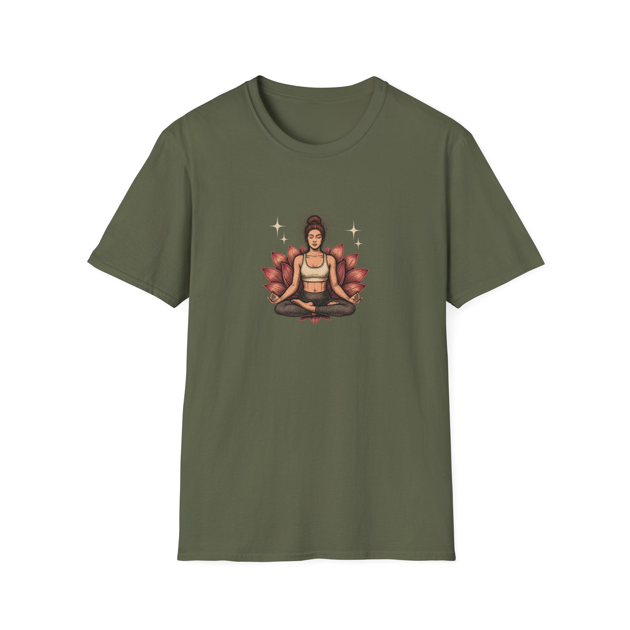 Serene Lotus Meditation T-Shirt – Mindfulness Yoga Art