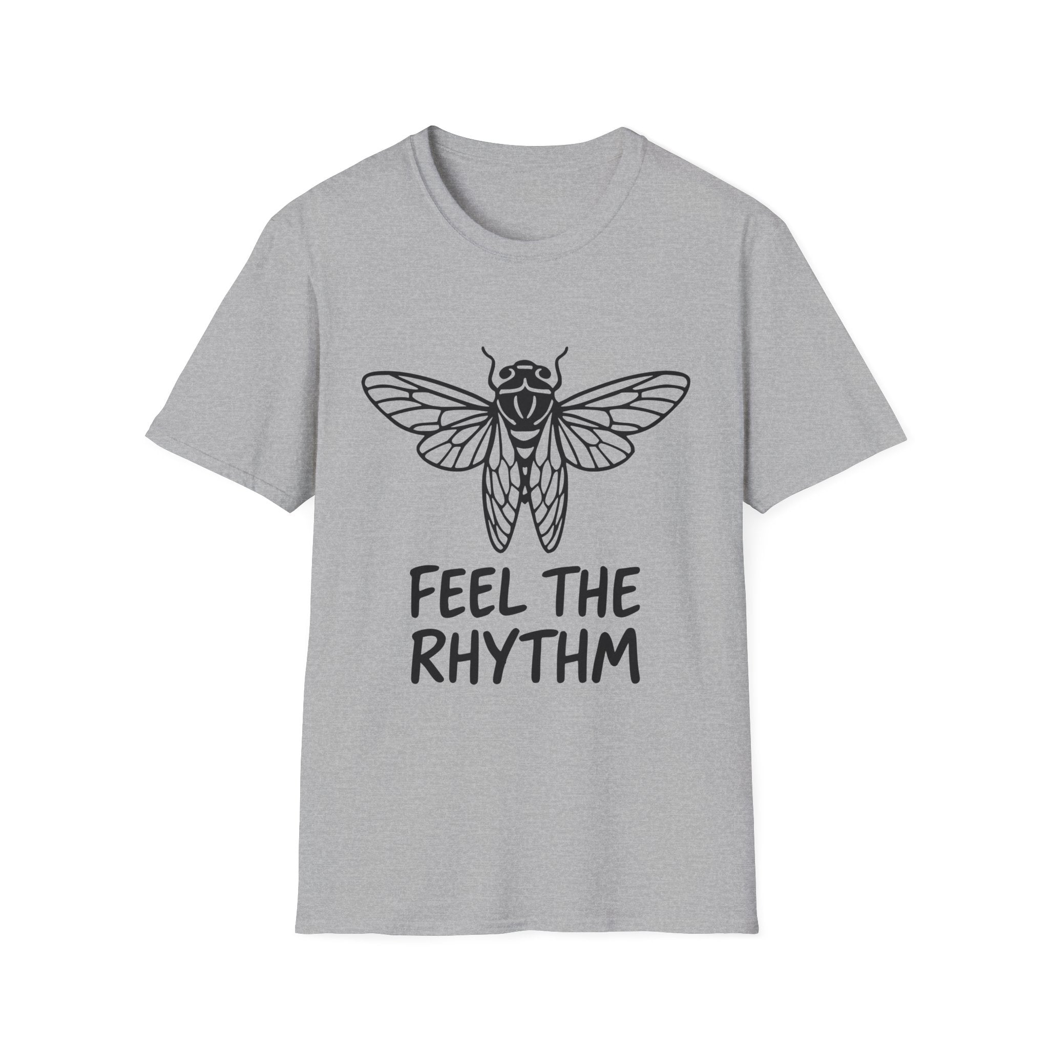 Feel the Rhythm T-shirt with Artistic Insect Design