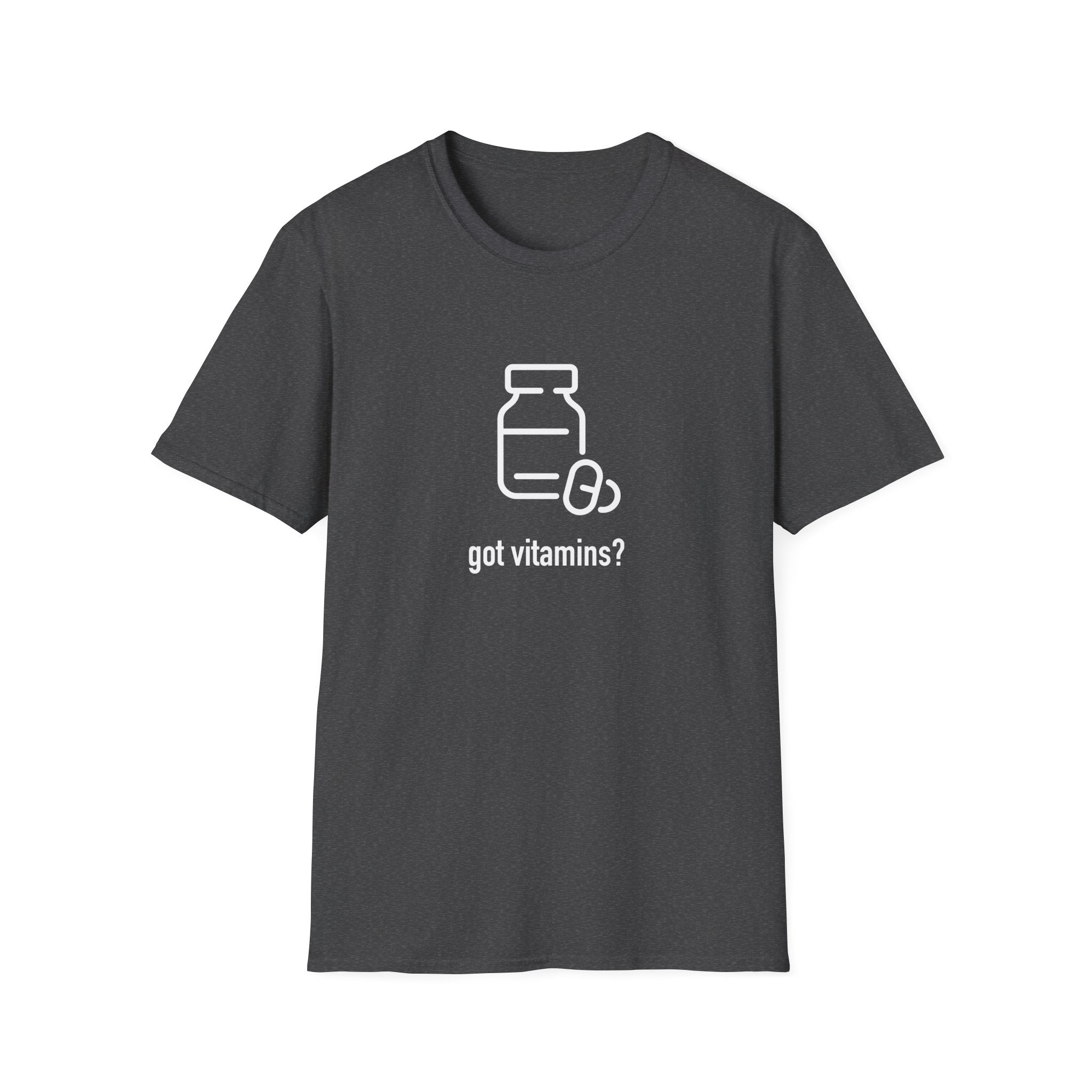 Got Vitamins? Fun Printed T-shirt with Supplement Design