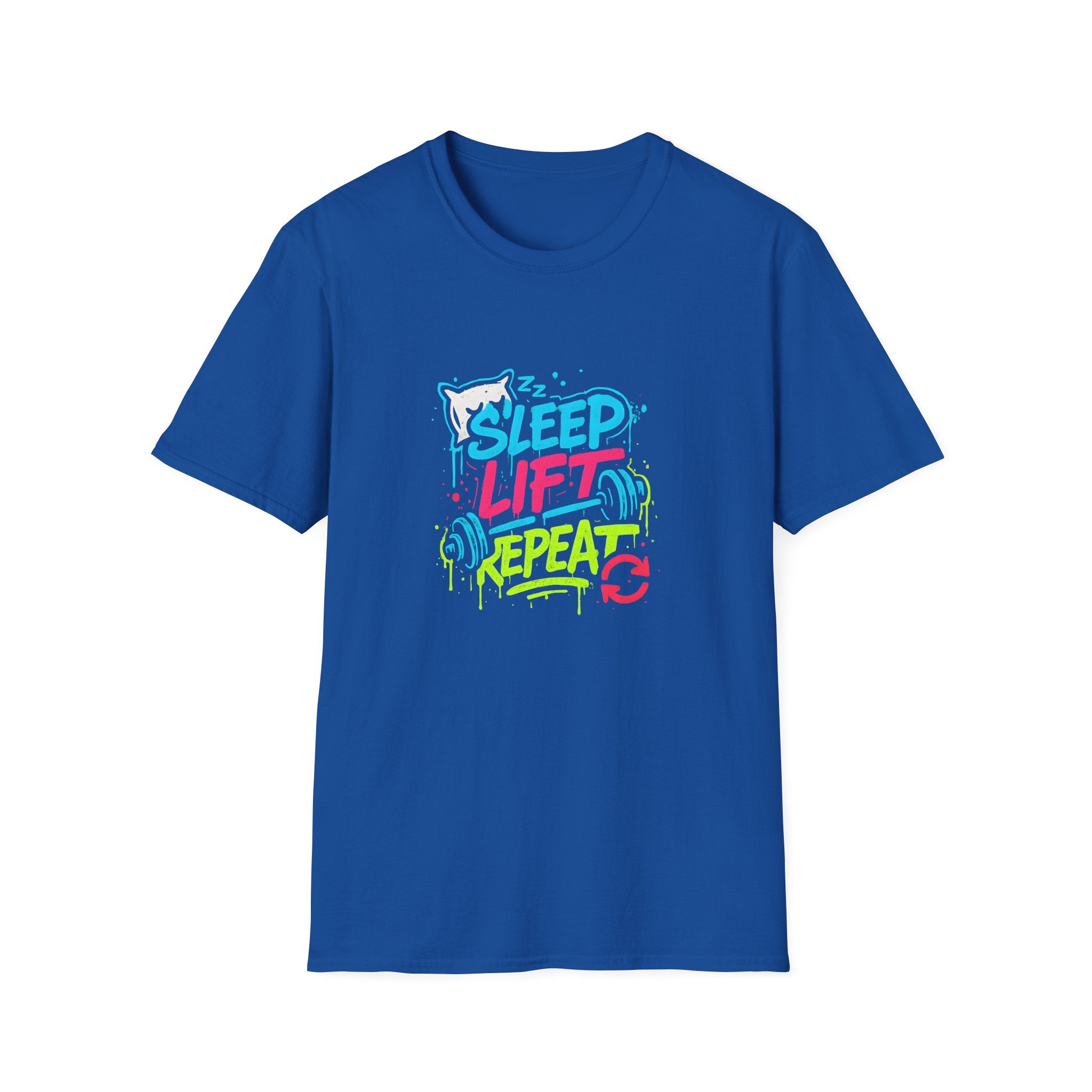 Sleep Lift Repeat – Neon Gym Motivation T-Shirt