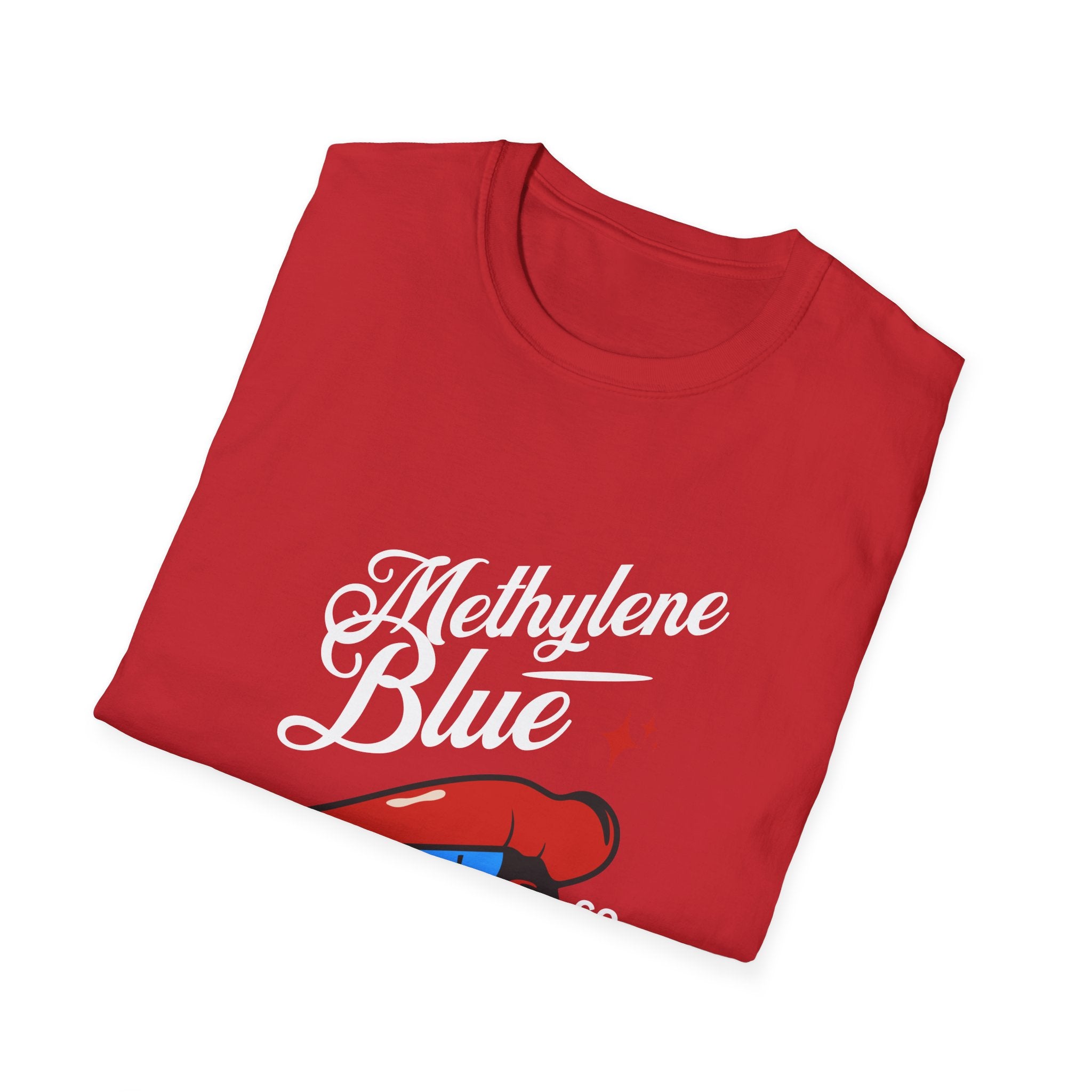 Methylene Blue Graphic T-Shirt with Bold Lip Design