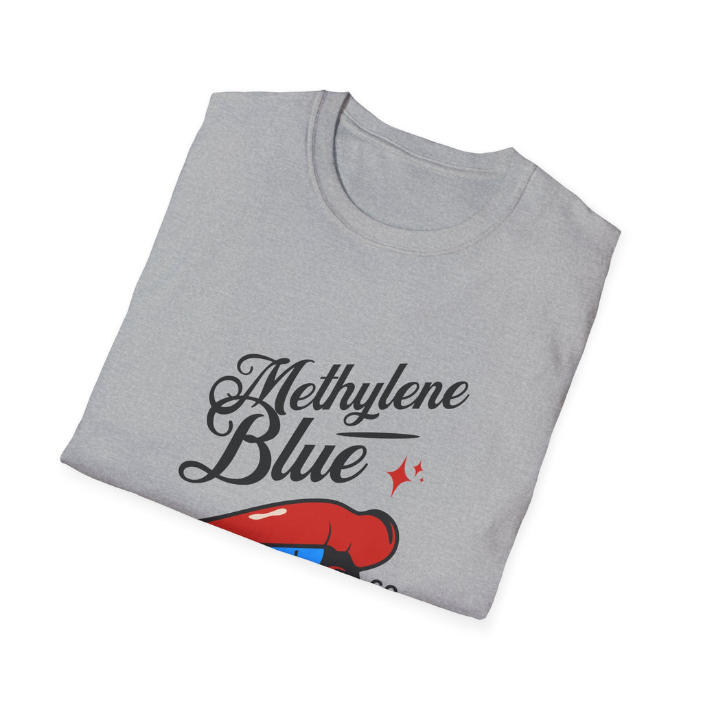 Methylene Blue Graphic T-Shirt with Bold Lip Design