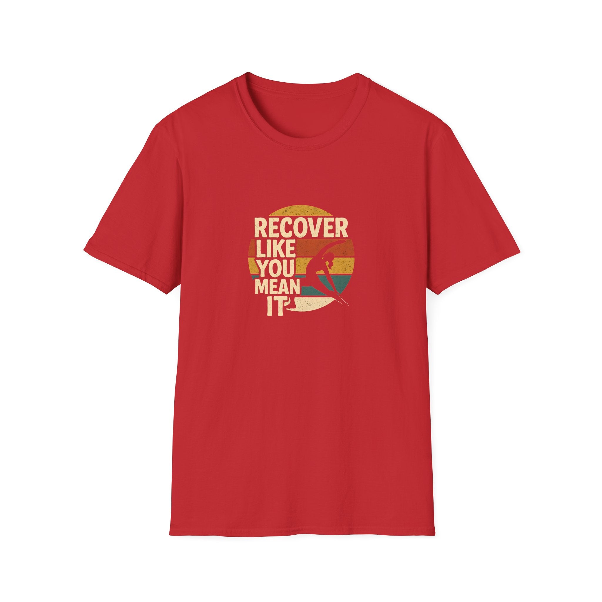 Recover Like You Mean It – Retro Yoga & Fitness T-Shirt
