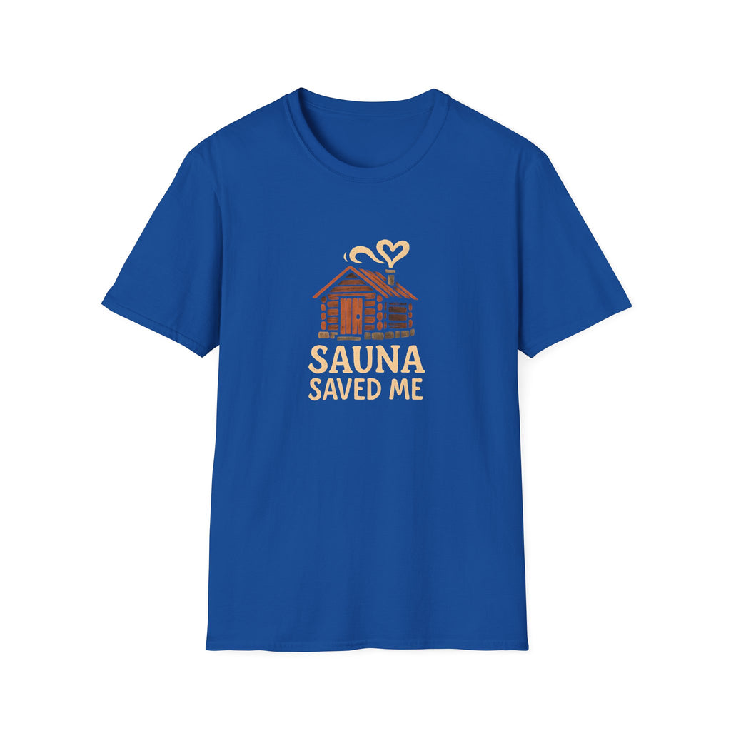 Sauna Saved Me – Rustic Cabin Wellness T-Shirt