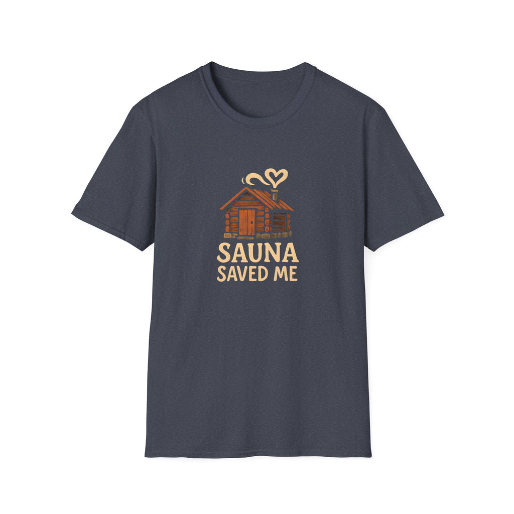 Sauna Saved Me – Rustic Cabin Wellness T-Shirt