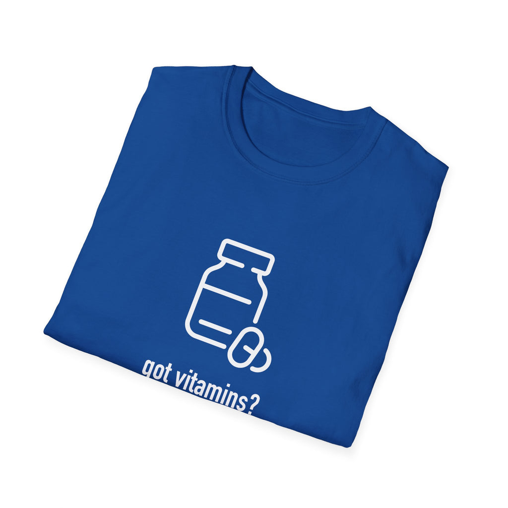 Got Vitamins? Fun Printed T-shirt with Supplement Design