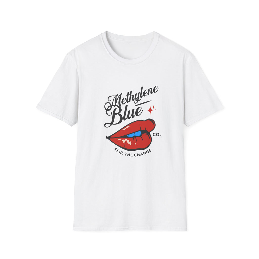 Methylene Blue Graphic T-Shirt with Bold Lip Design