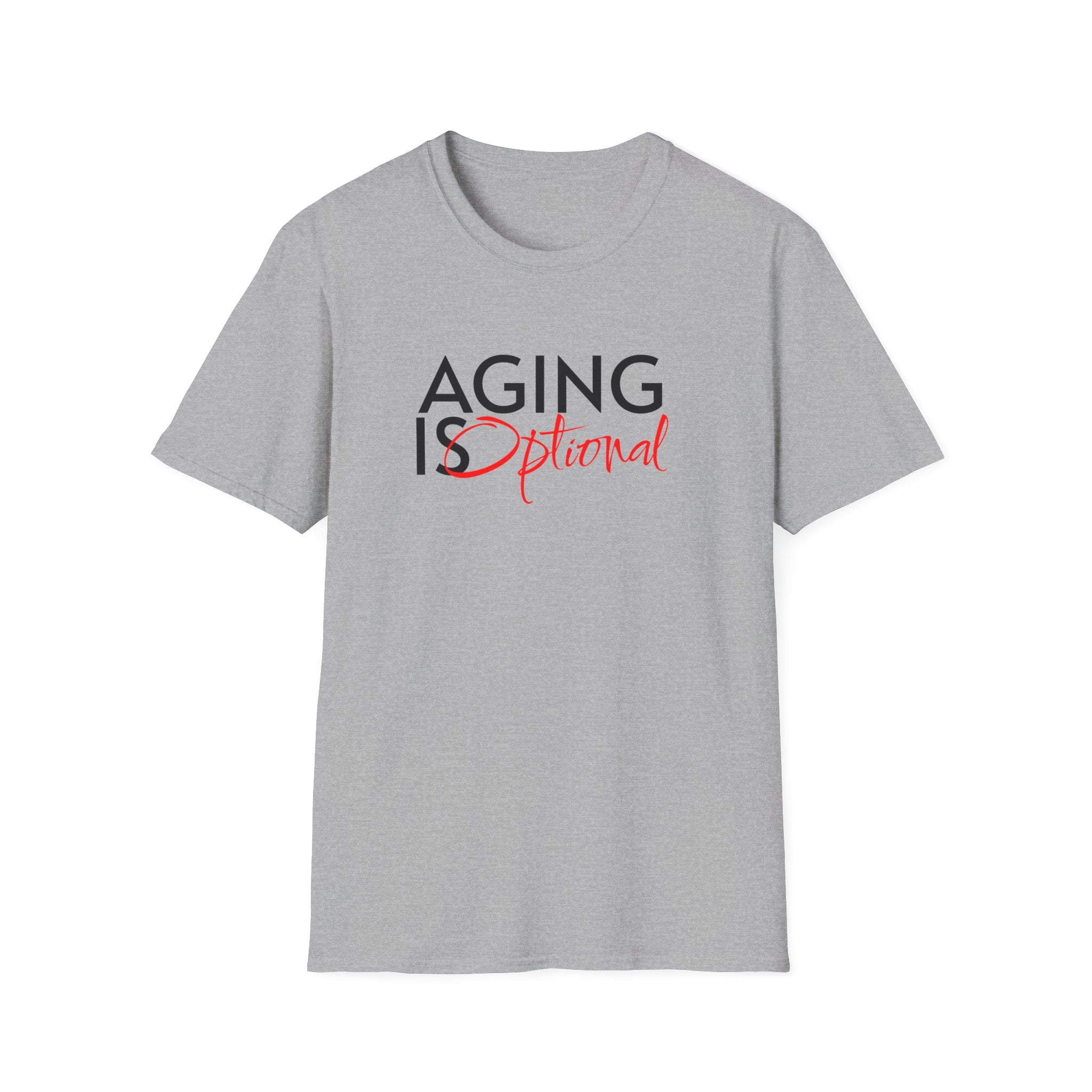 Aging is Optional Humor T-shirt with Bold Design