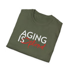 Aging is Optional Humor T-shirt with Bold Design