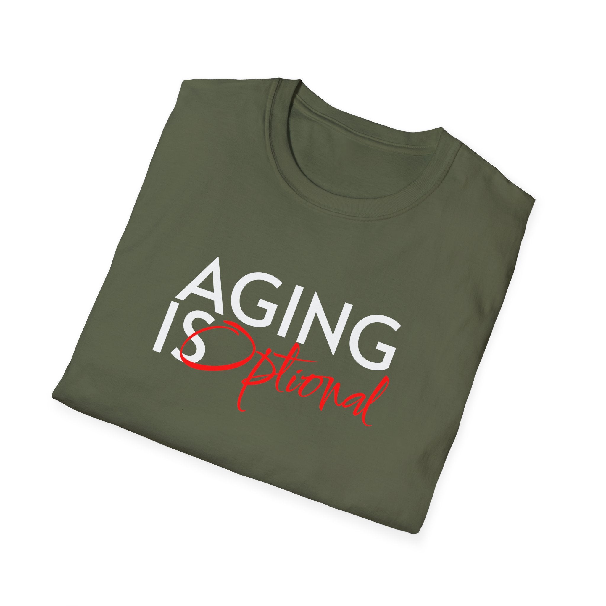 Aging is Optional Humor T-shirt with Bold Design