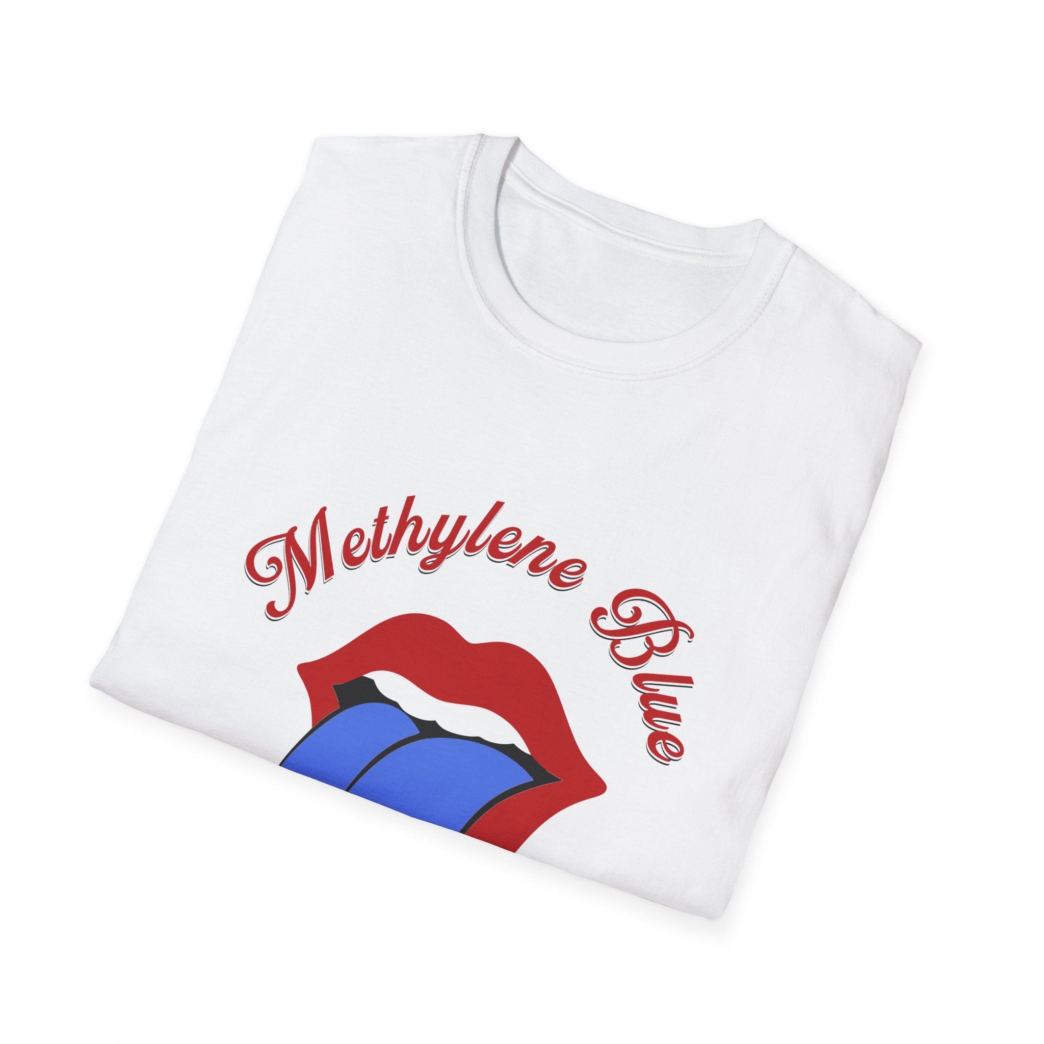 Methylene Blue Graphic T-Shirt with Bold Lip Design