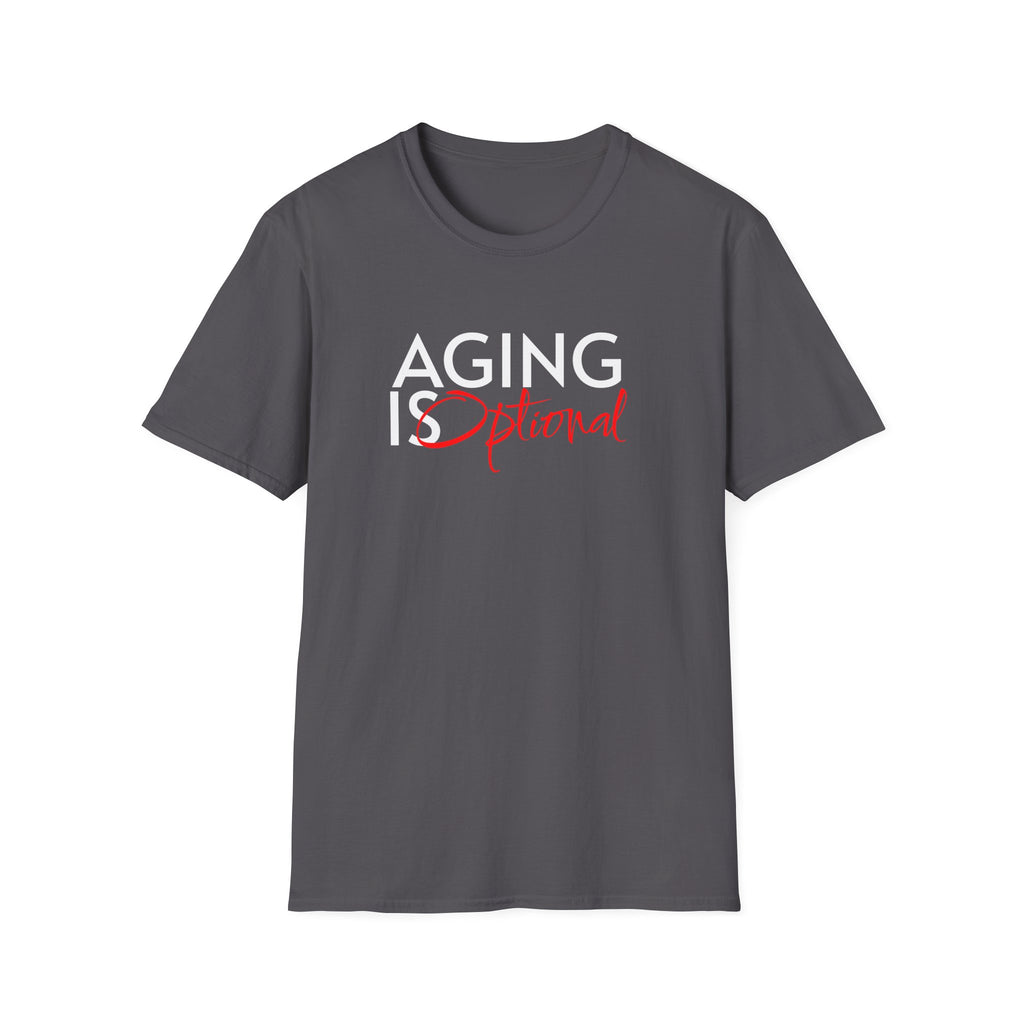 Aging is Optional Humor T-shirt with Bold Design