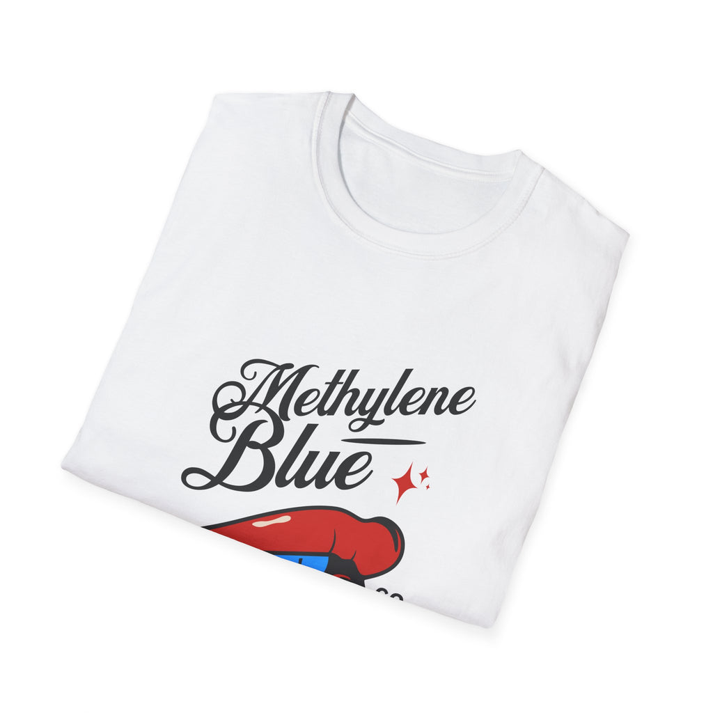 Methylene Blue Graphic T-Shirt with Bold Lip Design