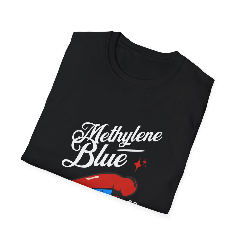 Methylene Blue Graphic T-Shirt with Bold Lip Design