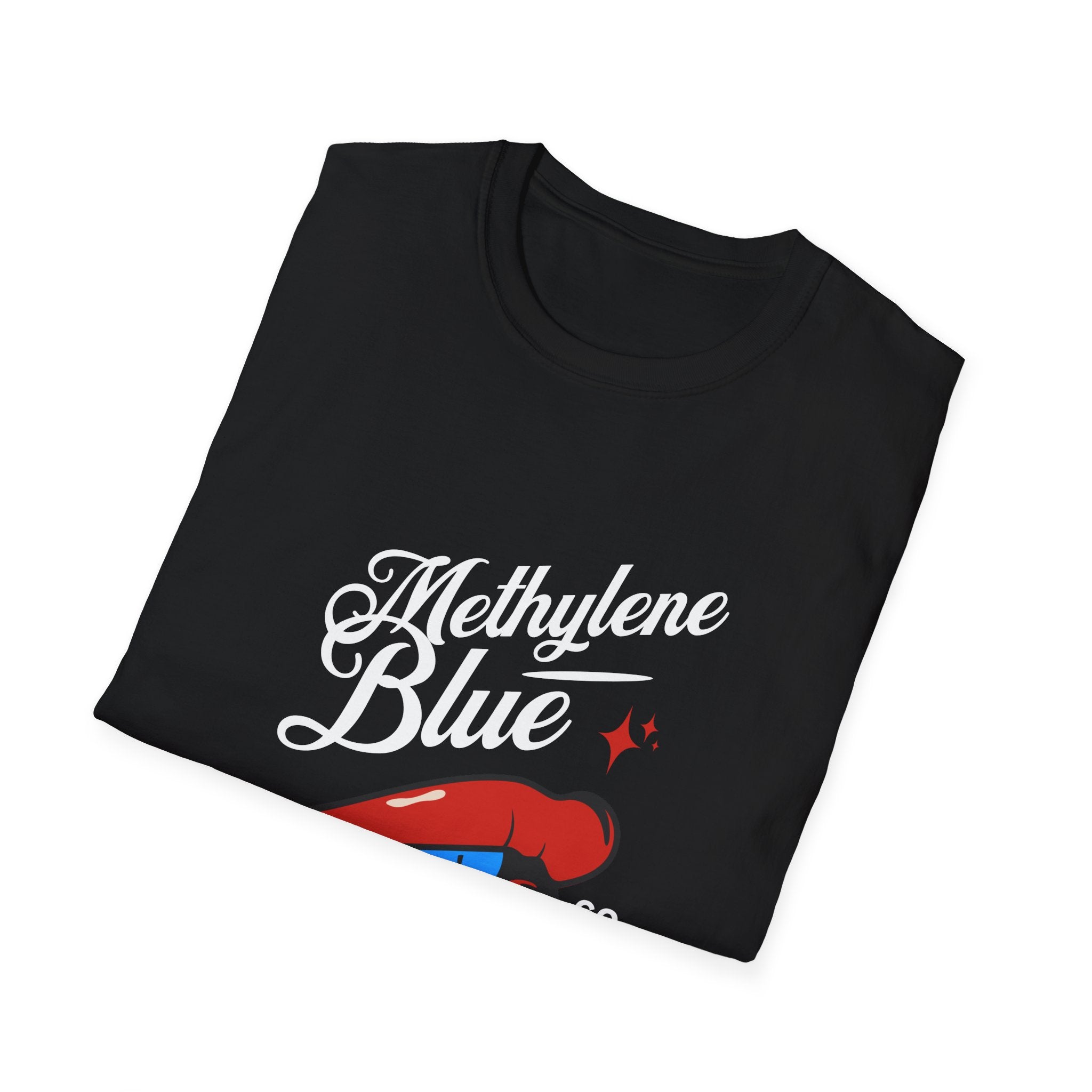 Methylene Blue Graphic T-Shirt with Bold Lip Design