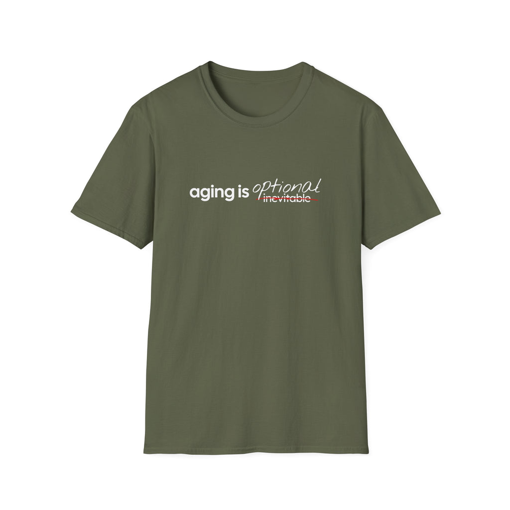 Aging Is Optional Inspirational T-Shirt Design