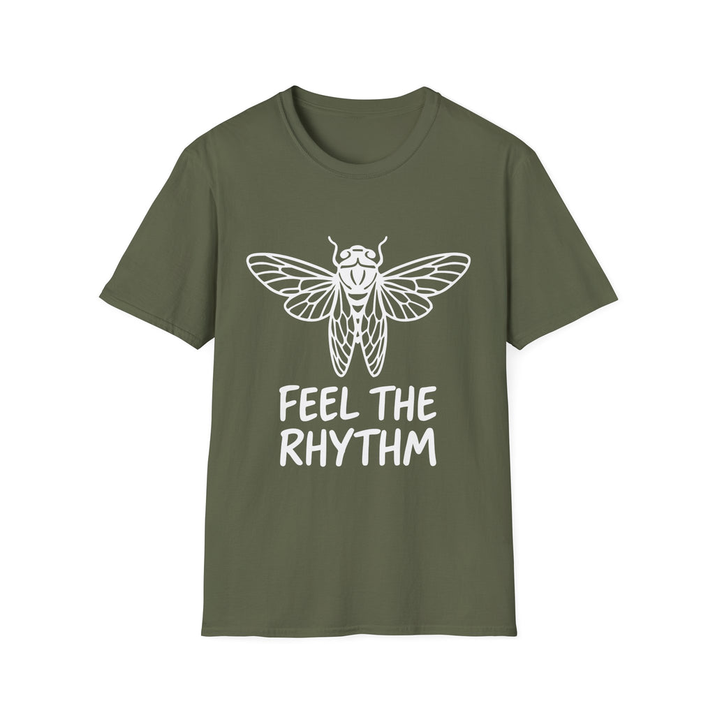 Feel the Rhythm T-shirt with Artistic Insect Design