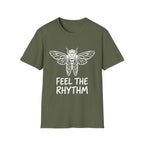 Feel the Rhythm T-shirt with Artistic Insect Design