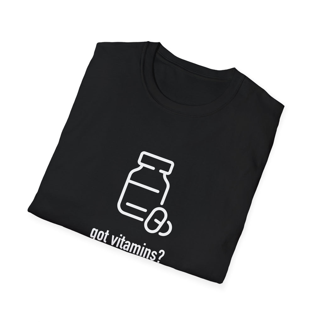 Got Vitamins? Fun Printed T-shirt with Supplement Design