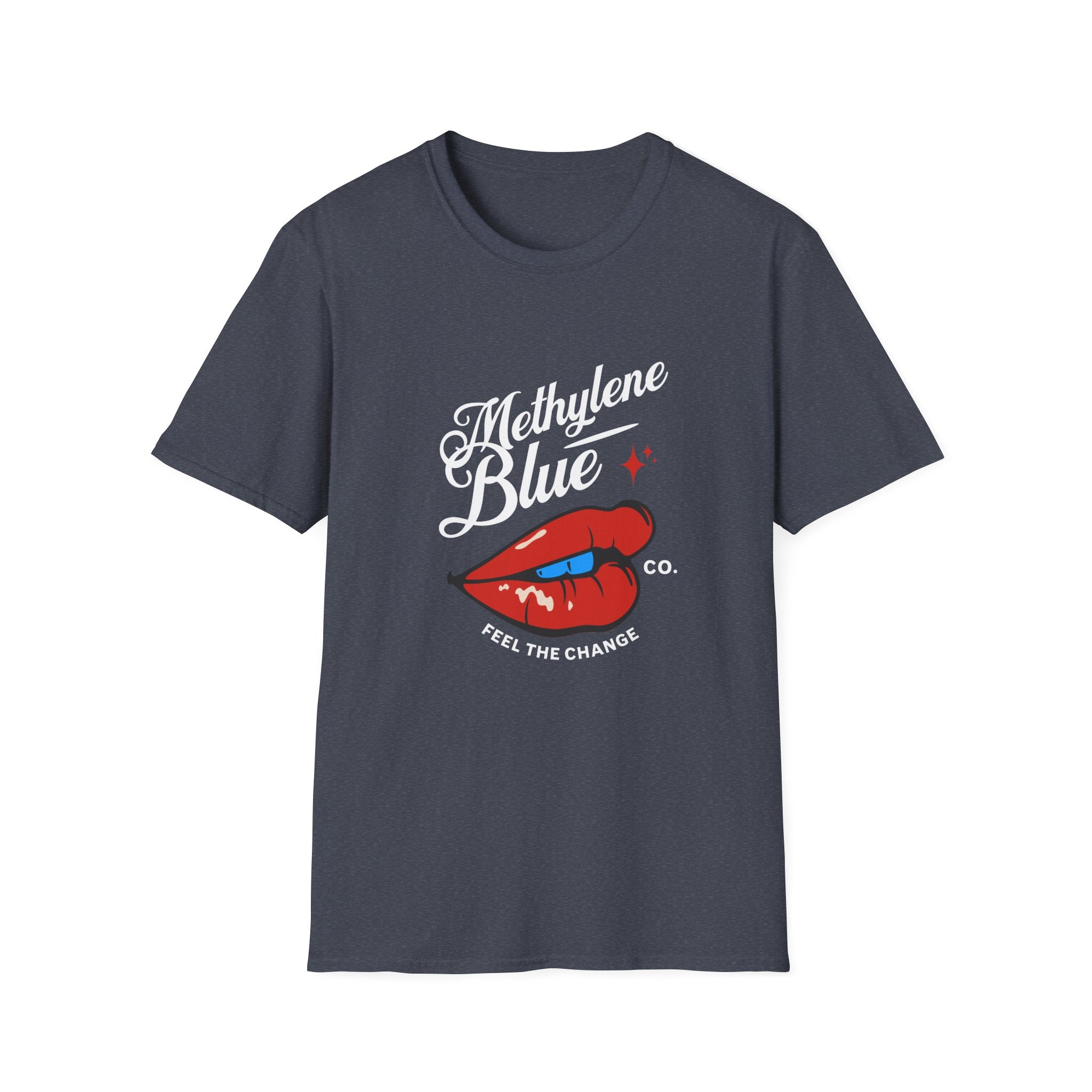Methylene Blue Graphic T-Shirt with Bold Lip Design