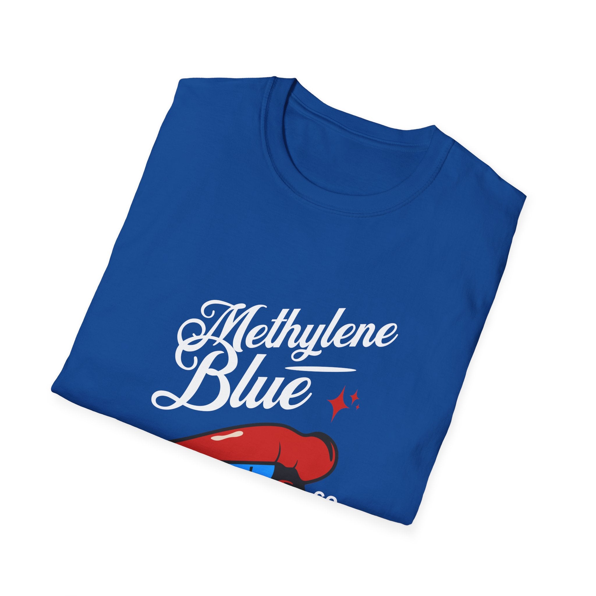 Methylene Blue Graphic T-Shirt with Bold Lip Design