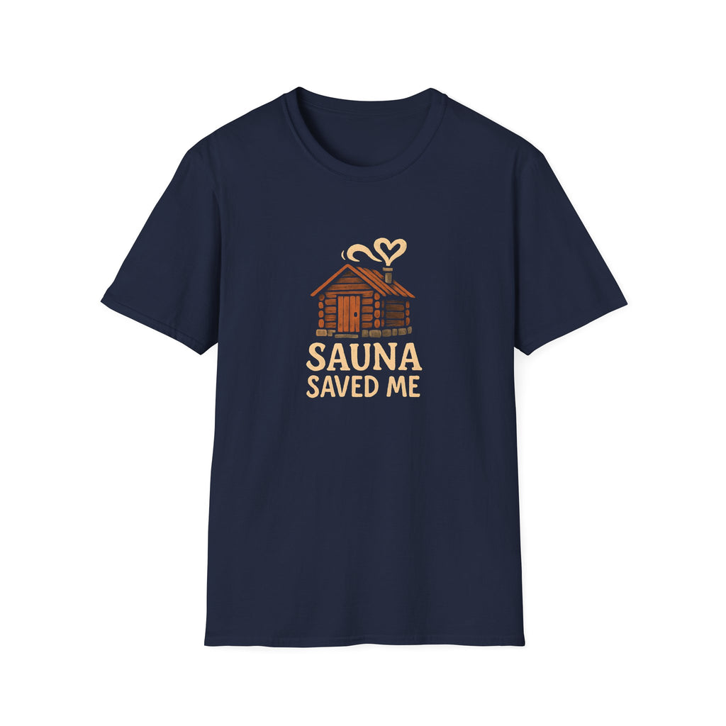 Sauna Saved Me – Rustic Cabin Wellness T-Shirt