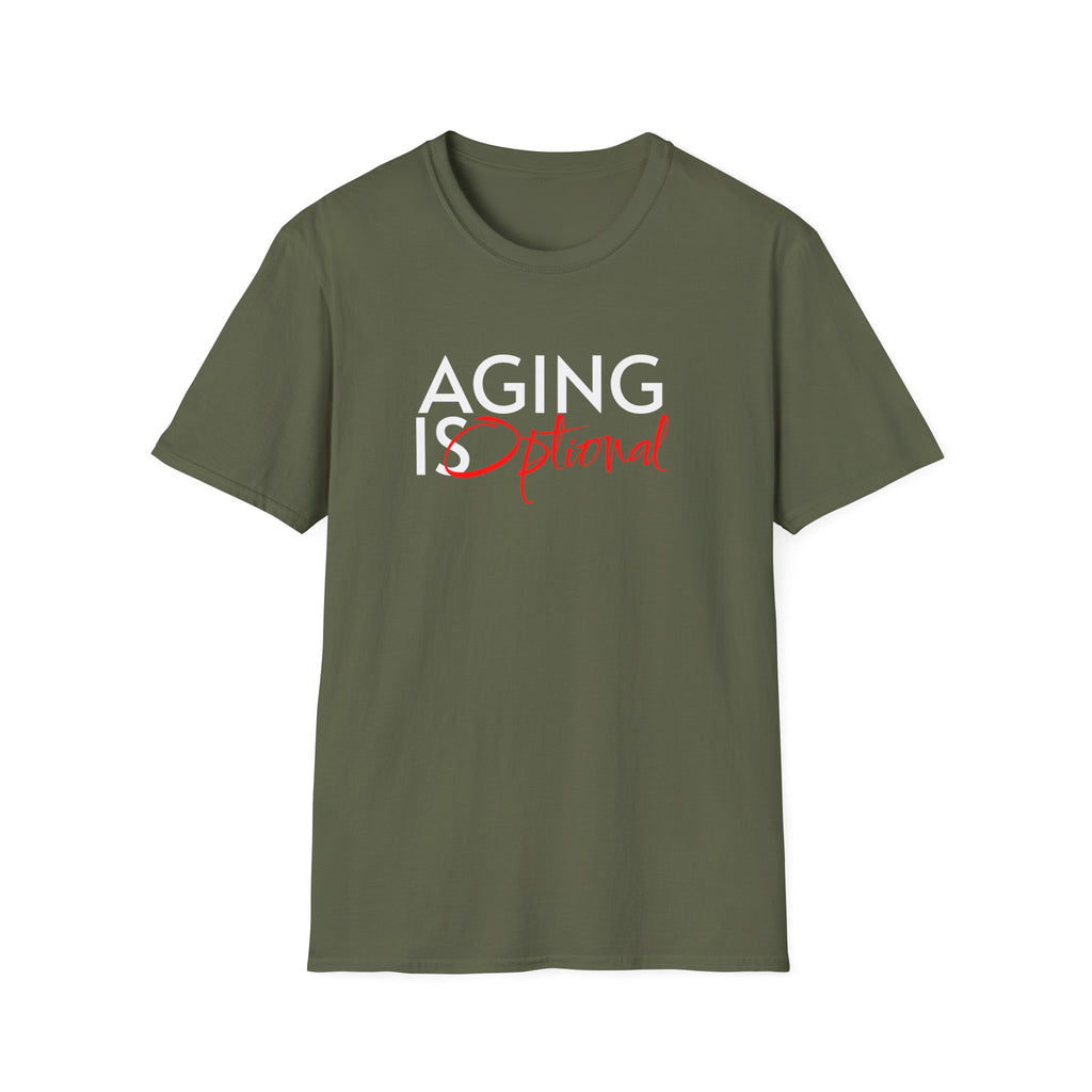 Aging is Optional Humor T-shirt with Bold Design