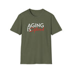 Aging is Optional Humor T-shirt with Bold Design