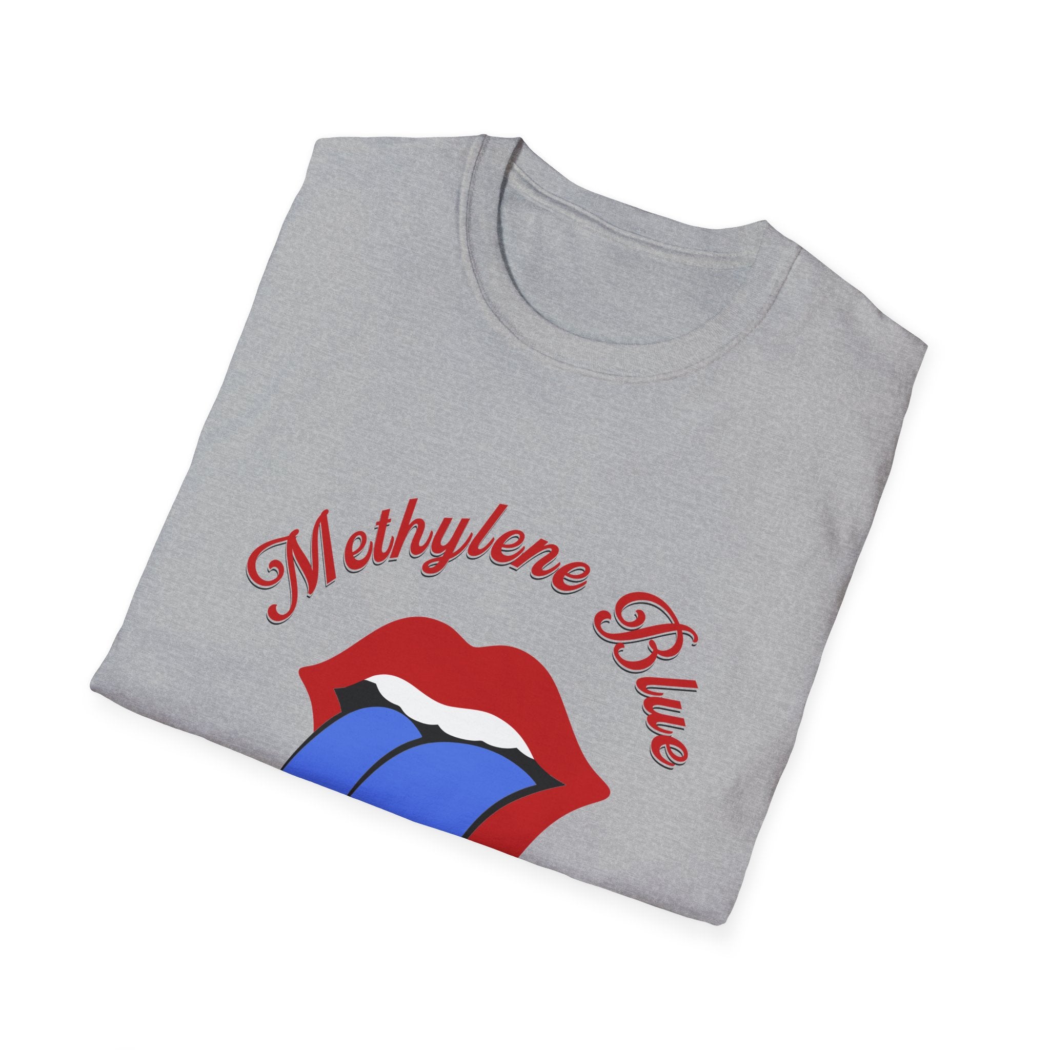 Methylene Blue Graphic T-Shirt with Bold Lip Design