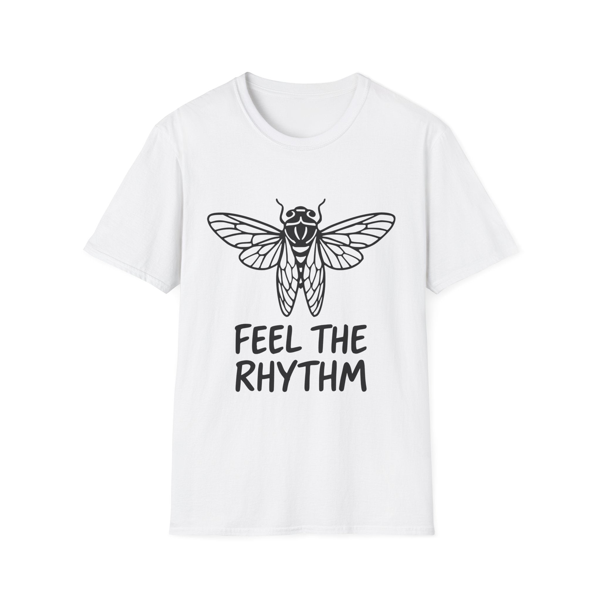 Feel the Rhythm T-shirt with Artistic Insect Design