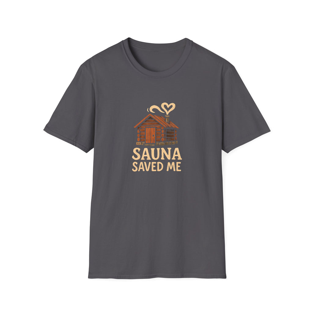 Sauna Saved Me – Rustic Cabin Wellness T-Shirt