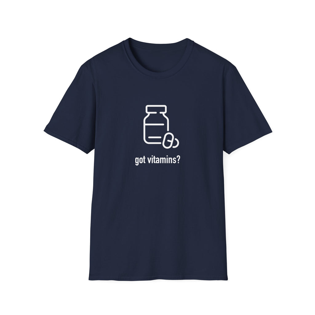 Got Vitamins? Fun Printed T-shirt with Supplement Design