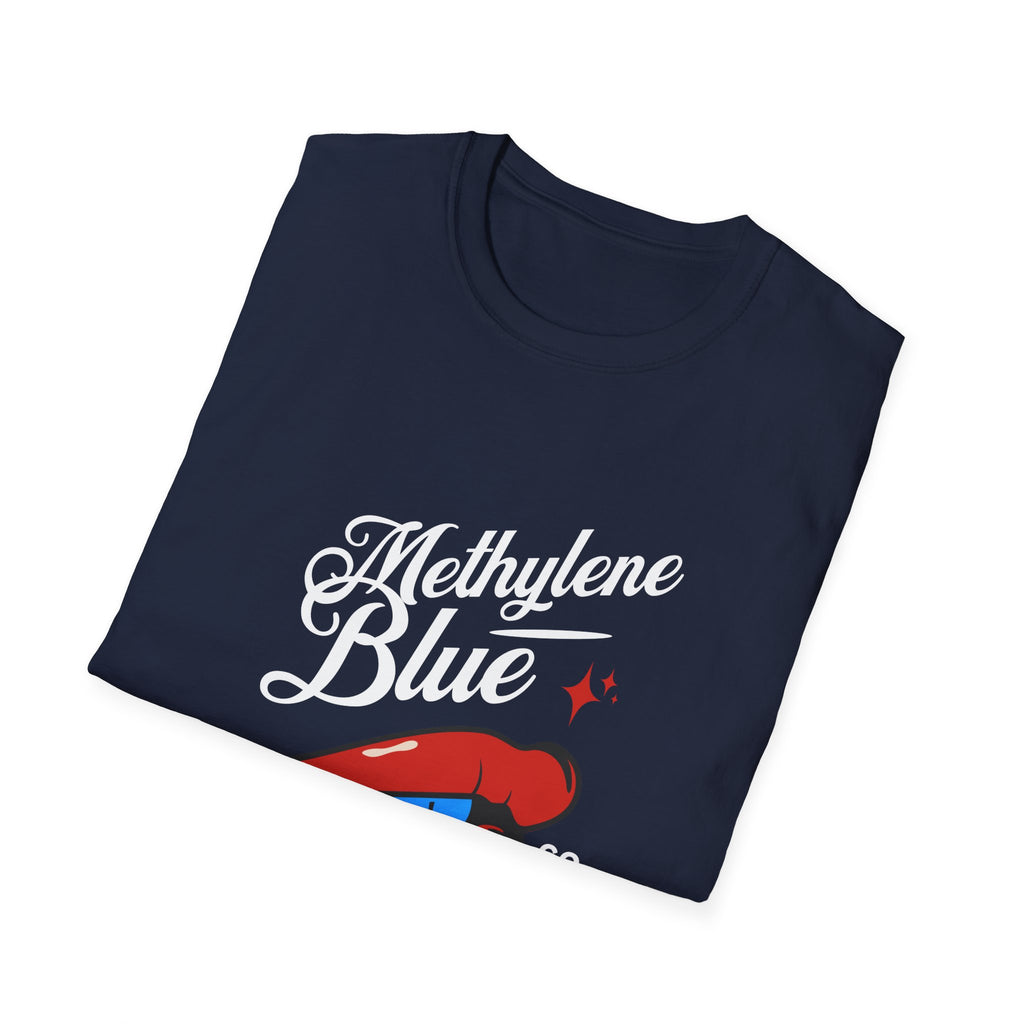 Methylene Blue Graphic T-Shirt with Bold Lip Design