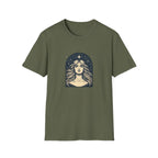 Starry Gaze Goddess – Mystical Celestial Woman T-Shirt