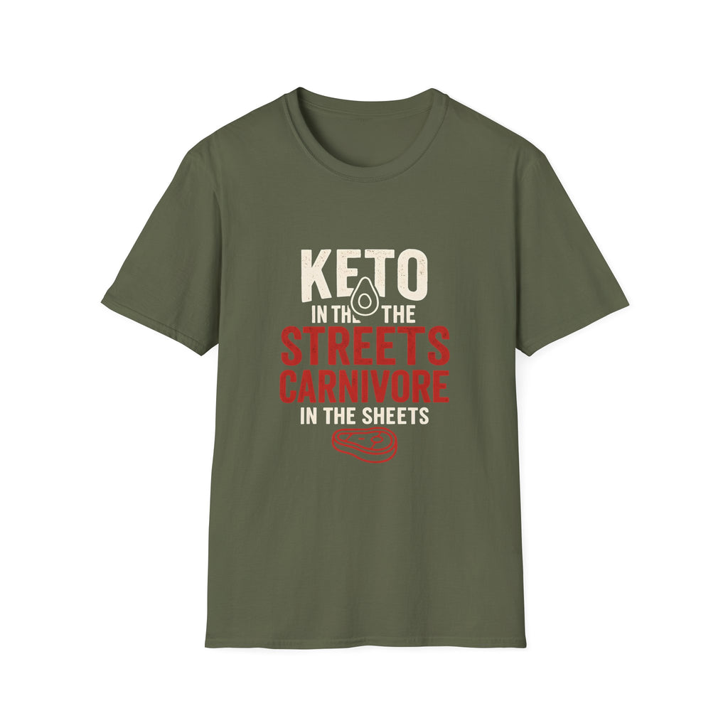 Keto in the Streets, Carnivore in the Sheets – Funny Low Carb Diet Tee