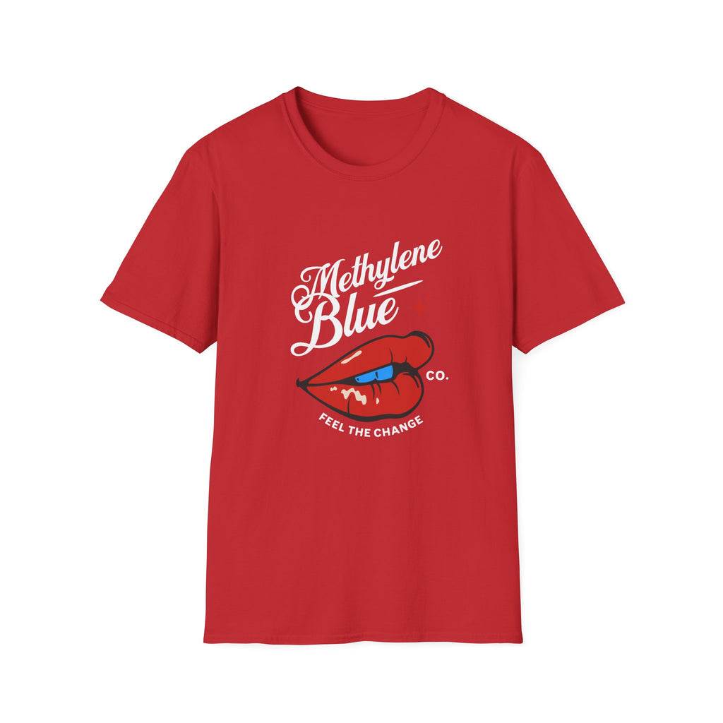 Methylene Blue Graphic T-Shirt with Bold Lip Design