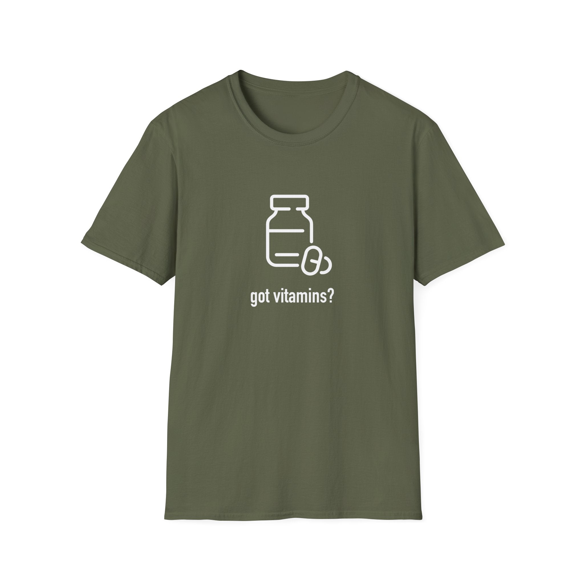 Got Vitamins? Fun Printed T-shirt with Supplement Design