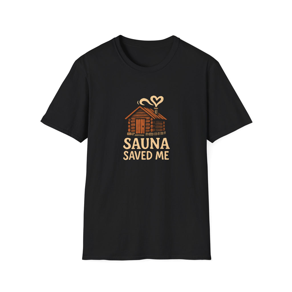 Sauna Saved Me – Rustic Cabin Wellness T-Shirt