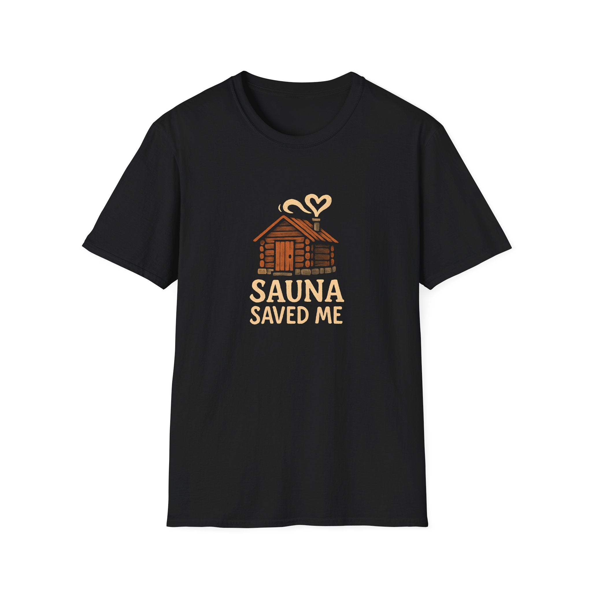 Sauna Saved Me – Rustic Cabin Wellness T-Shirt