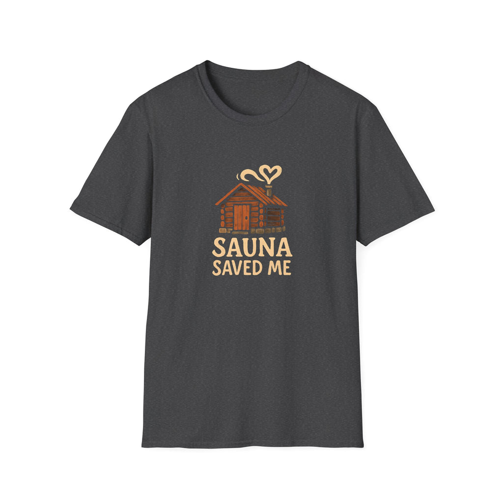 Sauna Saved Me – Rustic Cabin Wellness T-Shirt