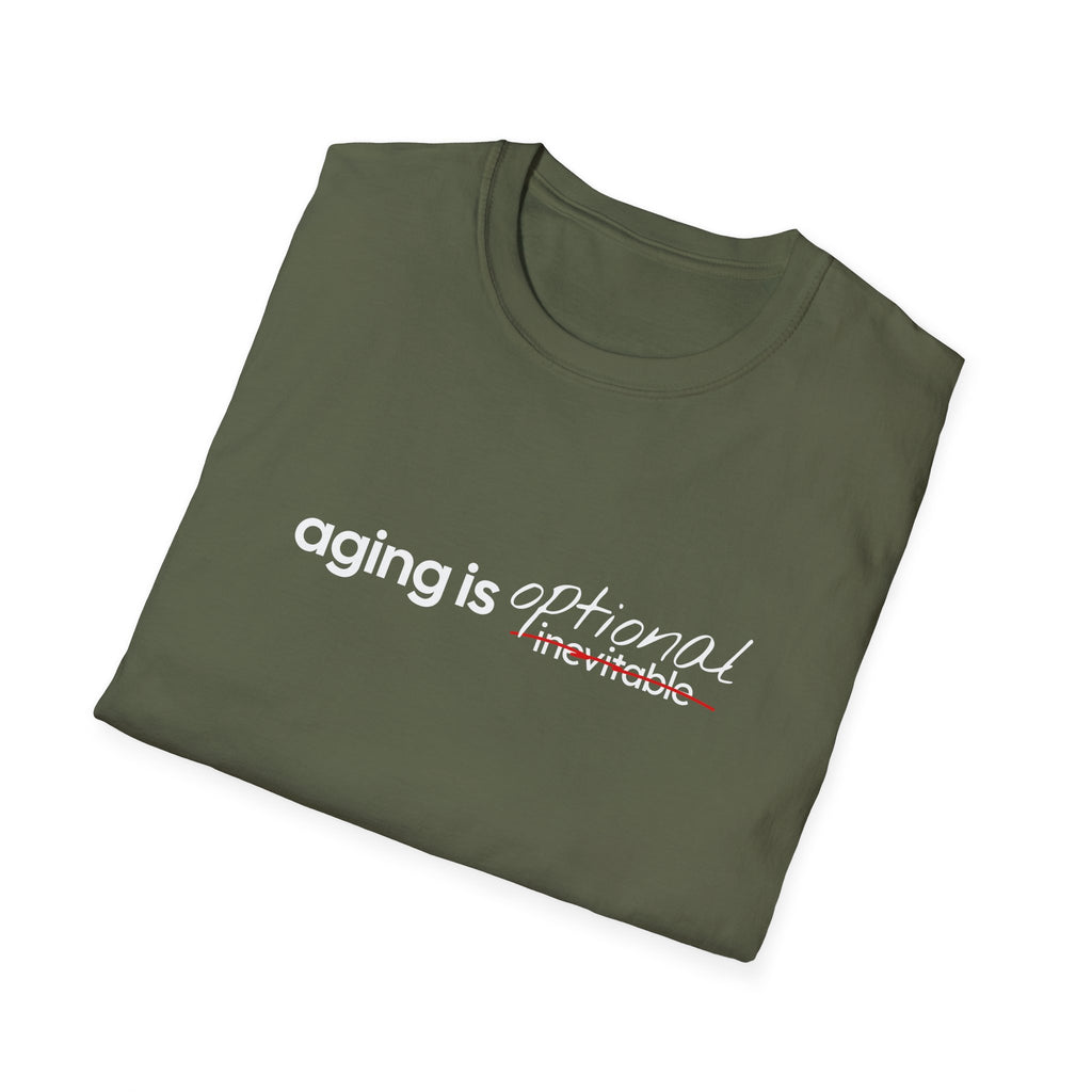 Aging Is Optional Inspirational T-Shirt Design