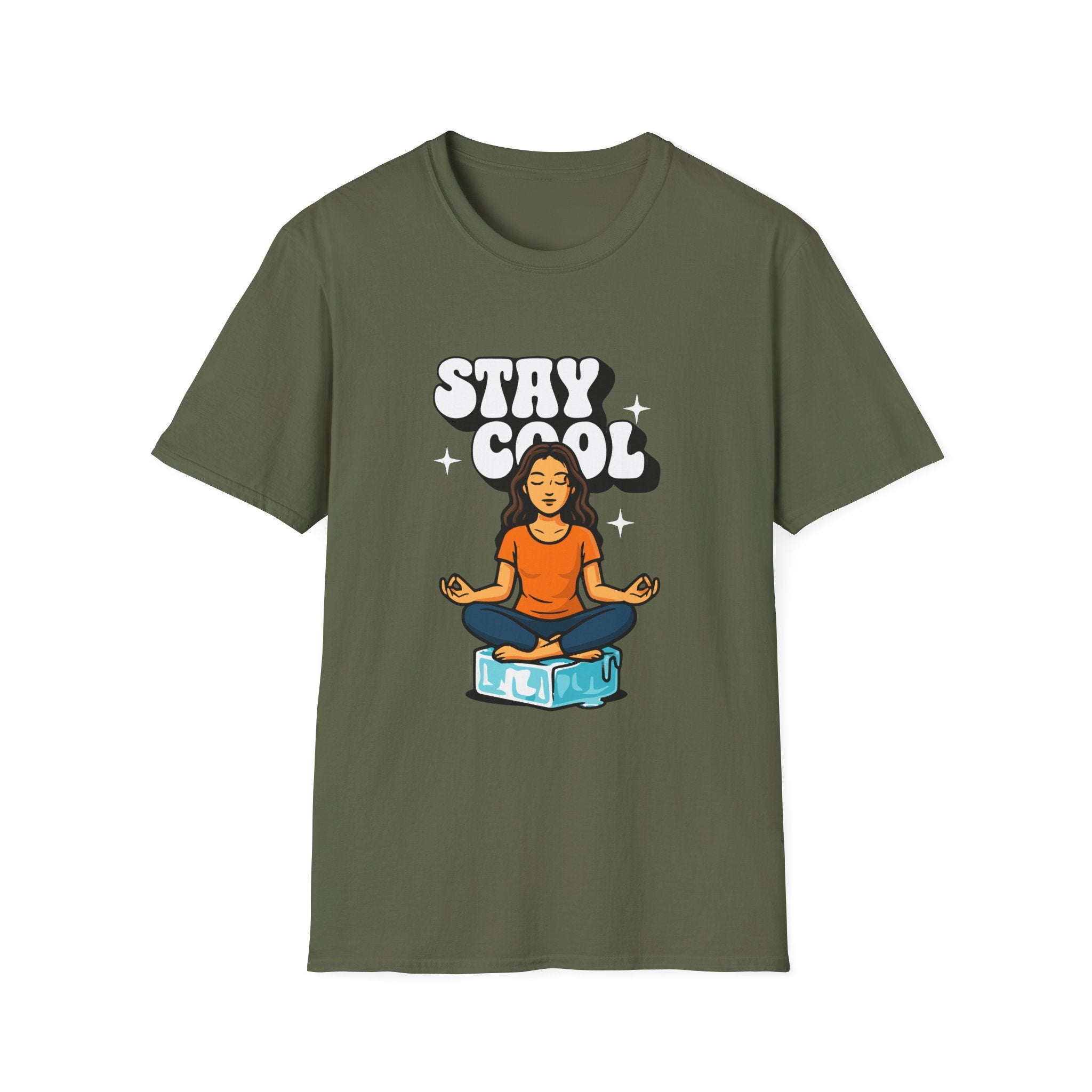 Stay Cool Woman T-shirt with Meditative Design